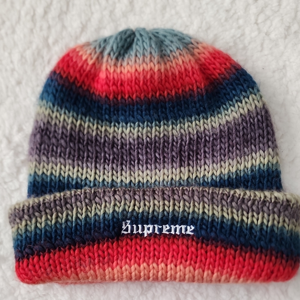 Supreme Striped Knit Beanie